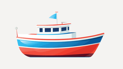 Naklejka premium Colorful fishing boat illustration