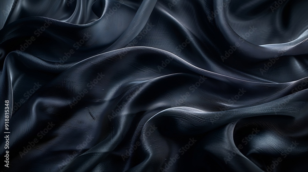 Fototapete black gray satin dark fabric texture luxurious shiny that is abstract silk cloth panorama background
