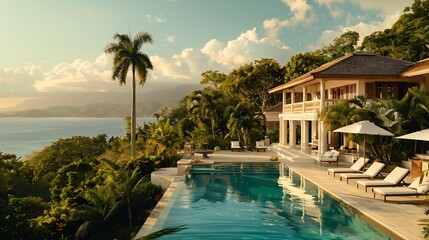 Exquisite luxury villa featuring opulent amenities breathtaking views and unparalleled elegance for a truly indulgent retreat : Generative AI