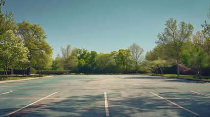 parking lot empty park spring : Generative AI