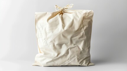Blank white paper bag package of flour isolated on white background with clipping path : Generative AI