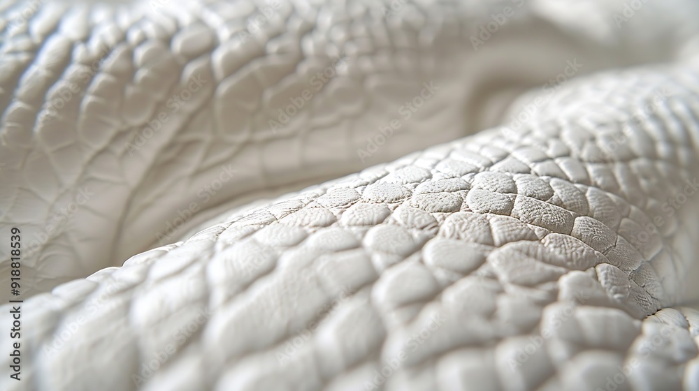 Poster closeup artificial leather white colour for texture background top view : generative ai