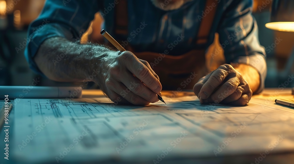 Poster Civil and construction engineers are working on a blueprint drawing with precision to guarantee a flawless result : Generative AI
