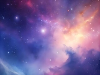 Obraz premium Stellar Breeze: Soft Pastel Galaxy Glow Gradient Space Background