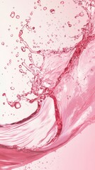 Abstract Pink Wave on Pastel Background