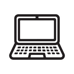 Laptop or notebook computer flat vector icon for apps and websites.eps