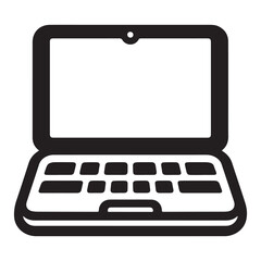 Laptop or notebook computer flat vector icon for apps and websites.eps