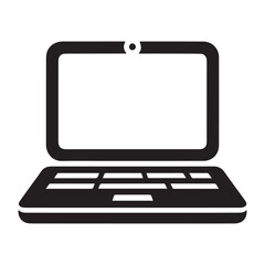 Laptop or notebook computer flat vector icon for apps and websites.eps