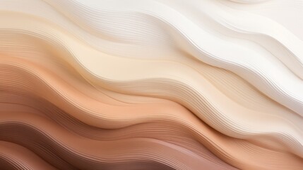 Obraz premium Gentle waves of beige, cream, and soft brown blend harmoniously, creating an elegant and calming abstract design, background