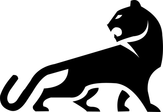 recommend clip art: Black panther silhouette isolated on white background