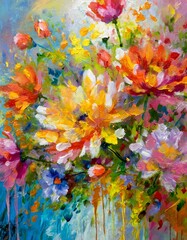 New semi Painting art abstract illustration.