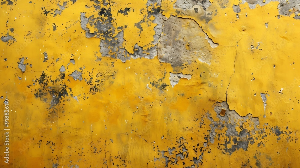 Poster Abstract yellow background with texture Grunge textures and backgrounds Perfect background with space Vintage Retro Aged Dirt Grain : Generative AI