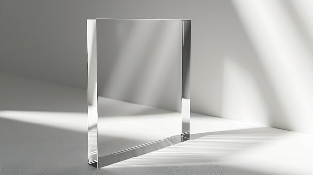 blank acrylic block isolated on white background : Generative AI