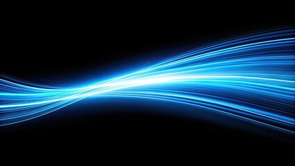 Blue light streaking across black background, blue, light, streak, black, abstract, motion, speed, futuristic, technology, digital