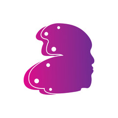 Abstract Butterfly Woman Face logo vector