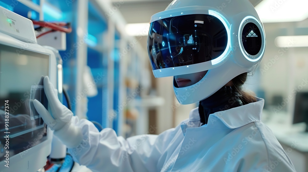 Aufkleber Medical worker using technology smart robot AIConcept of healthcare and medical AI technology services and advance of technology Artificial Intelligence for future healthcare : Generative AI