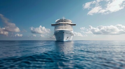 Cruise Ship Cruise Liners beautiful white cruise ship above luxury cruise in the ocean concept exclusive tourism travel on holiday take a vacation time on summer : Generative AI