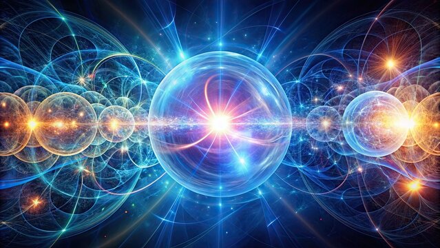 Abstract depiction of quantum energy experiments with controlled manipulation of energy and light , quantum