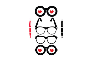 Retro eye glasses icon isolated on white and colorful. Vector illustration