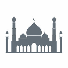 Islamic mosque silhouette vector art Illustration