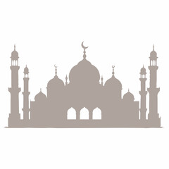 Islamic mosque silhouette vector art Illustration