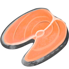 Roast grill fish steak cartoon bbq food