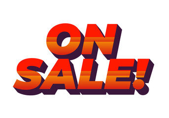 On sale. Text effect in 3D style with eye catching colors