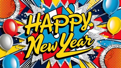 Fototapeta premium Happy New Year 2025 with elegant typography design template with gold realistic metal number. 2025 New Year celebration for premium. Generative AI 