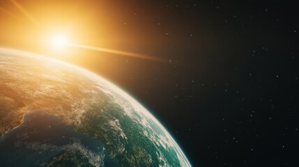 Fototapeta premium Guardian of the Blue Planet - Surreal Earth Imagery Representing Ozone Protection for Environmental Conservation