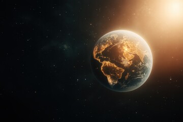 Fototapeta premium Ethereal Earth: Glowing Ozone Layer - A Surreal Depiction of Atmospheric Preservation