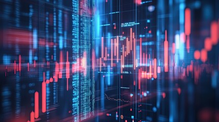 A digital background with abstract financial graphs and charts, ideal for business and finance presentations.