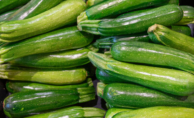  close up on fresh zucchini vegetable