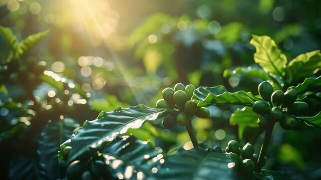 coffee plantation and coffee trees : Generative AI