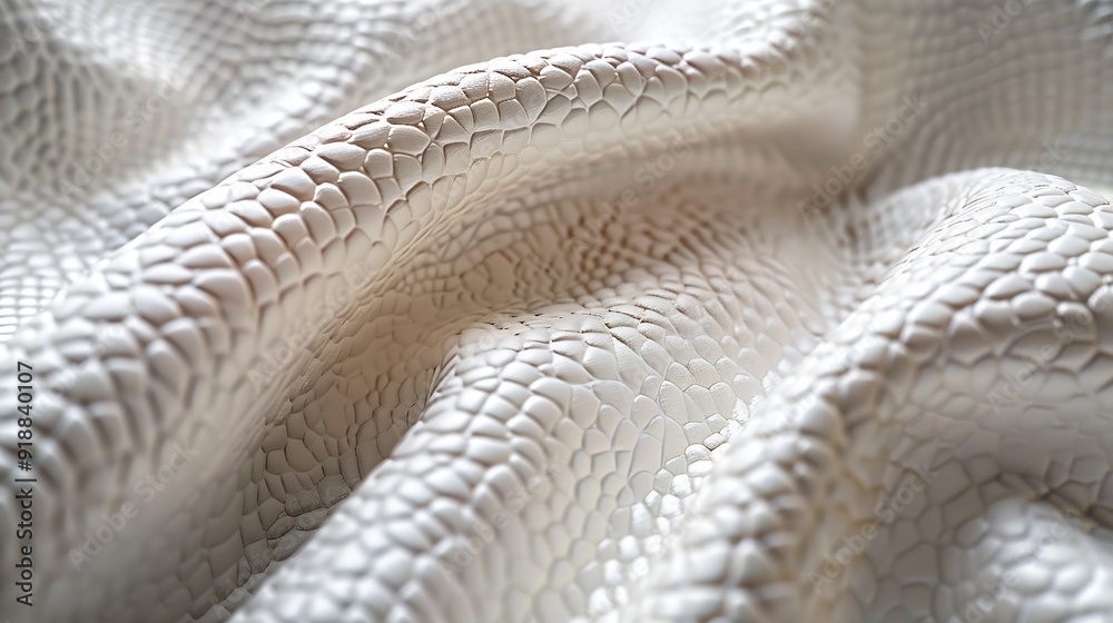 Poster closeup artificial leather white colour for texture background top view : generative ai