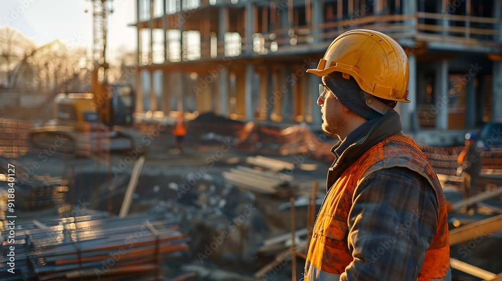 Poster Builder inspection consultancy Inspector checking material and structure in construction : Generative AI