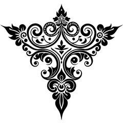  Illustrate decorative corner elements with ornate patterns silhouette vector