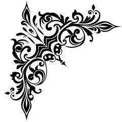  Illustrate decorative corner elements with ornate patterns silhouette vector
