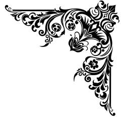  Illustrate decorative corner elements with ornate patterns silhouette vector