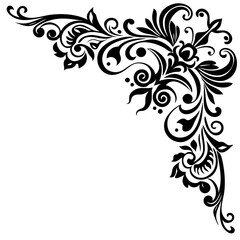  Illustrate decorative corner elements with ornate patterns silhouette vector
