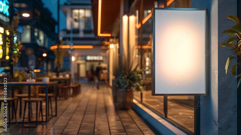 Poster blank store sign design mockup isolated clear shop signage template signboard for logo presentation 