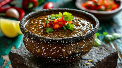 mole poblano is sauce with chicken mexican traditional food in Mexico Latin America : Generative AI