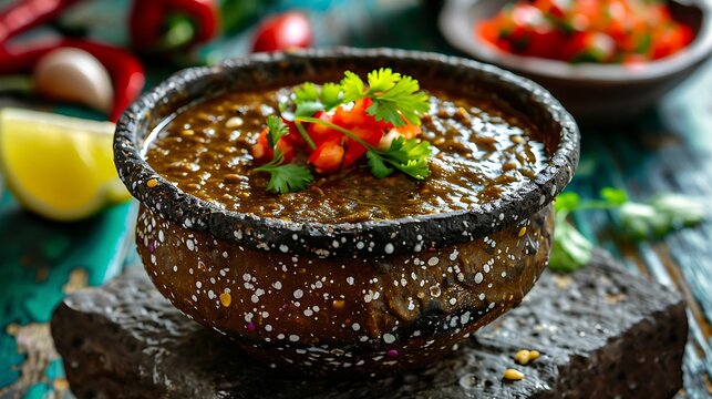 mole poblano is sauce with chicken mexican traditional food in Mexico Latin America : Generative AI