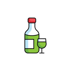 Beer Bottle icon design with white background stock illustration