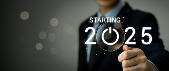 New Year 2025 countdown concept. Planning and challenge strategy in new year 2025. Starting New...