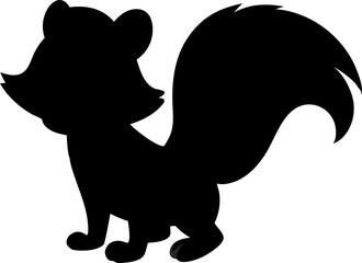 squirrel black Silhouette vector art Illustration with white background