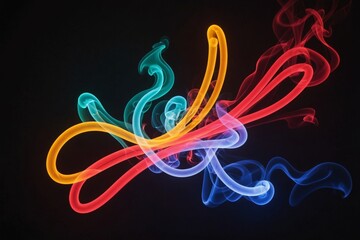 Fototapeta premium Colored neon light with smoke