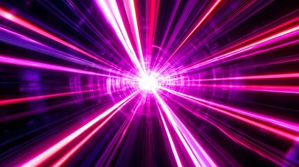 A purple and pink light streaks in the dark