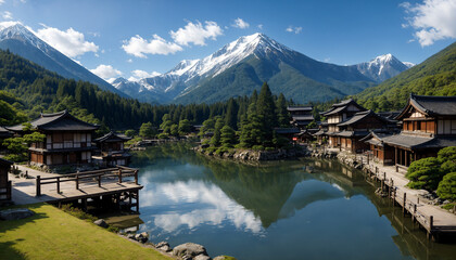 Obraz premium AIが考える日本の昔の風景