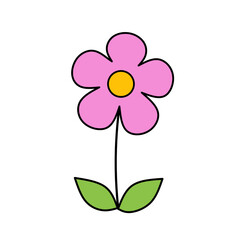 Simple pink flower vector illustration