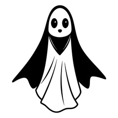 A ghost in a cute costume silhouette vector Illustration